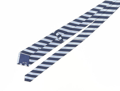 Marks and Spencer Men's Blue Silk Striped Slim Tie