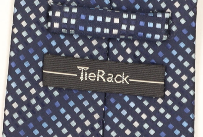 TieRack Men's Blue Geometric Slim Tie