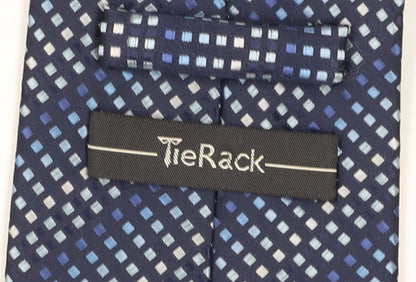 TieRack Men's Blue Geometric Slim Tie