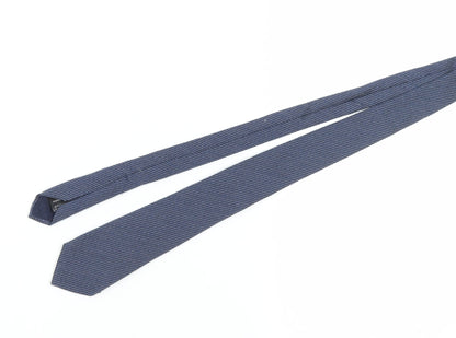 Massimo Dutti Men's Blue Striped Silk Blend Tie