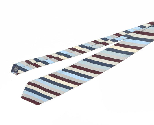 Marks & Spencer Men's Blue Striped Silk Tie
