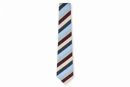 Mens Marks and Spencer Blue Striped 100% Silk  Tie