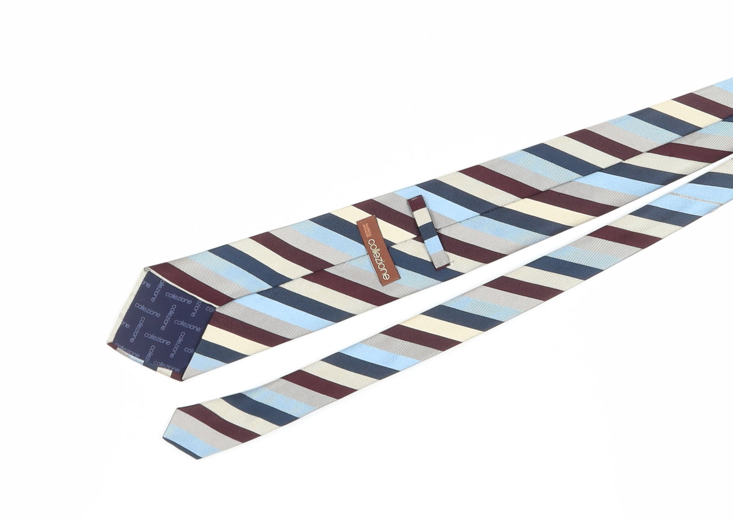 Marks & Spencer Men's Blue Striped Silk Tie