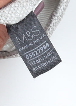 Marks and Spencer Silver Silk Men's Tie, One Size