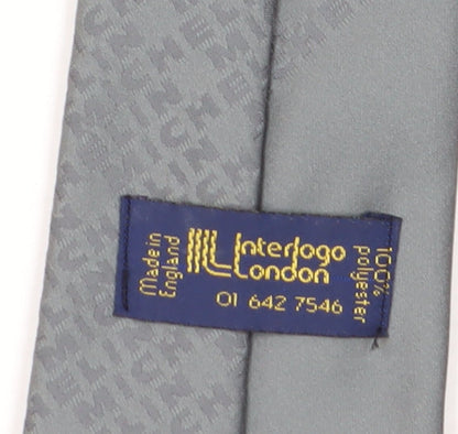 Interlogo London Grey Designer Men's Tie