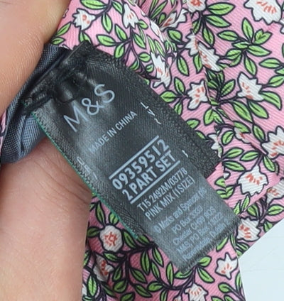 Marks and Spencer Men's Pink Floral Slim Tie