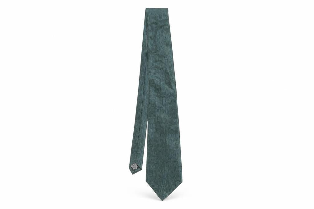 Carlo Colombo Green Silk Geometric Men's Tie
