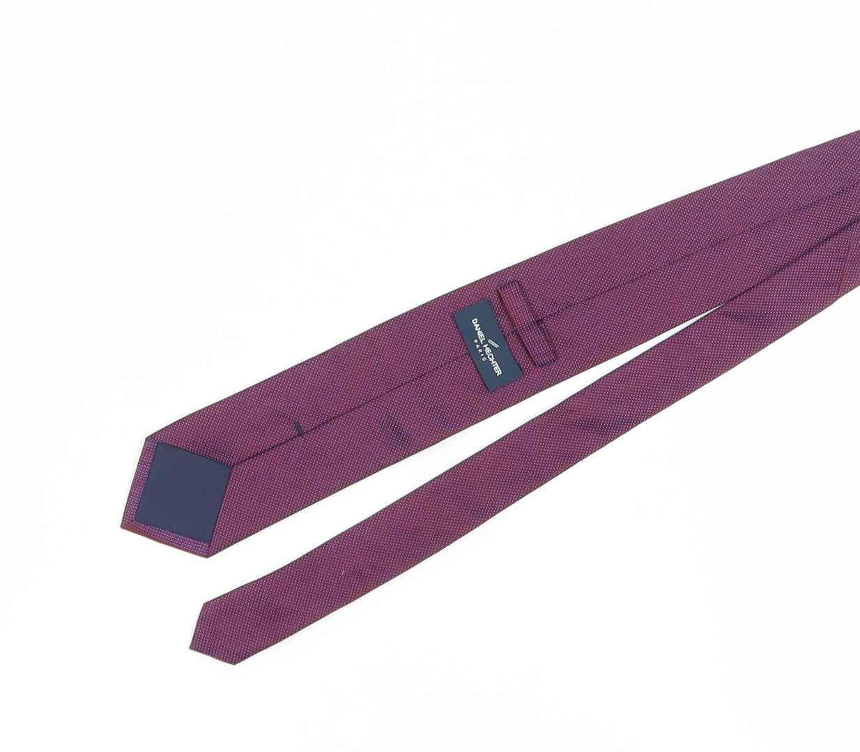 Mens Daniel Hechter Purple Geometric 100% Silk Slim Tie