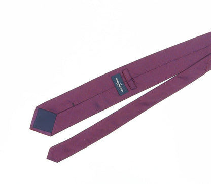 Mens Daniel Hechter Purple Geometric 100% Silk Slim Tie