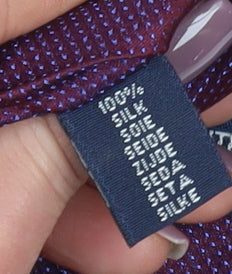 Mens Daniel Hechter Purple Geometric 100% Silk Slim Tie