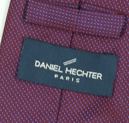 Mens Daniel Hechter Purple Geometric 100% Silk Slim Tie