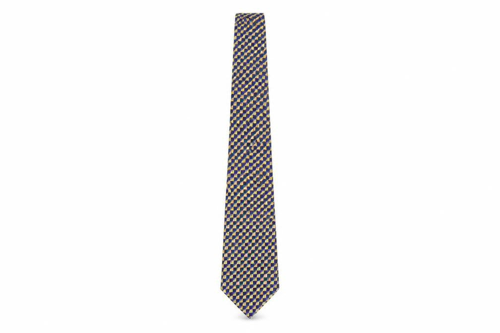 Mens Jaeger Multicoloured Geometric 100% Silk  Tie