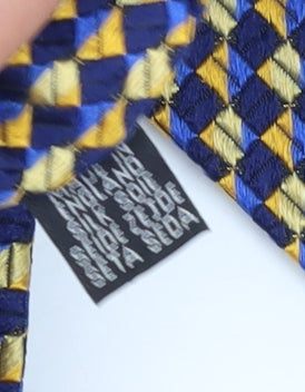Jaeger Men's Blue Yellow Geometric Silk Tie