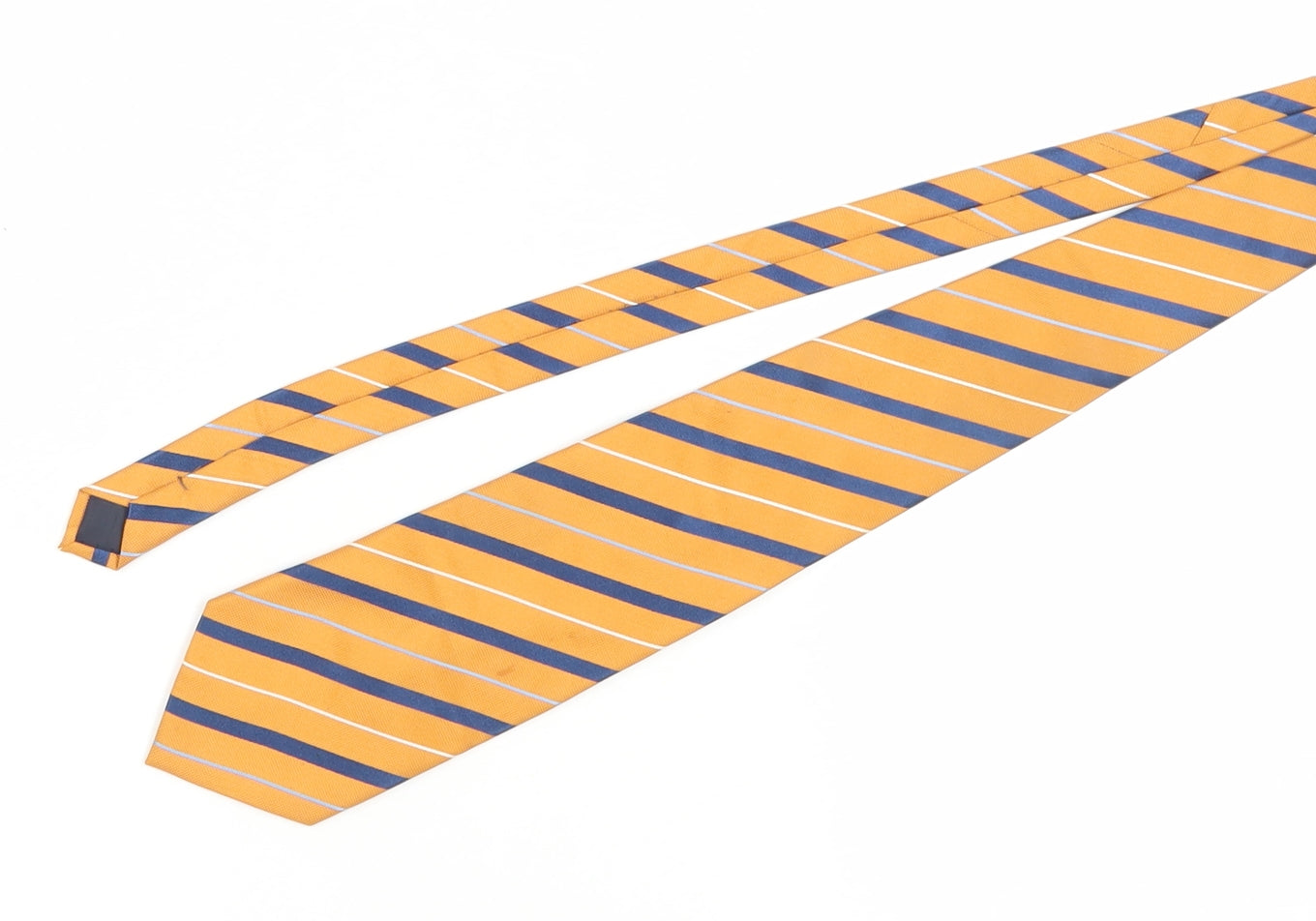 Luigi Toschi Men's Striped Orange Silk Tie