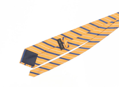 Luigi Toschi Men's Striped Orange Silk Tie