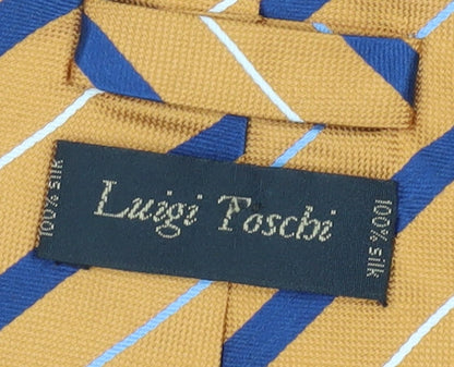 Luigi Toschi Men's Striped Orange Silk Tie