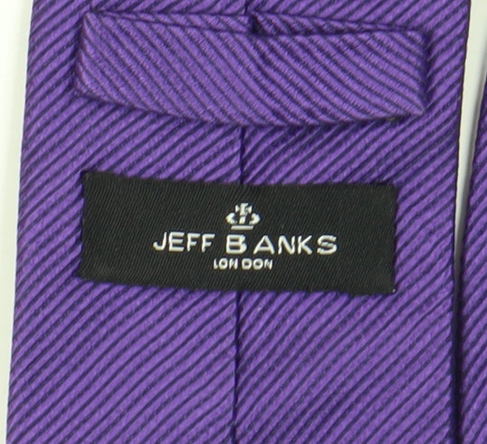 Jeff Banks Men's Purple Striped Silk Tie