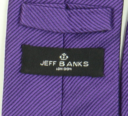 Jeff Banks Men's Purple Striped Silk Tie