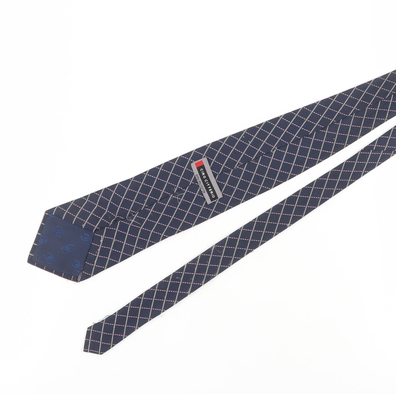 Mens Ciro Citterio Blue Plaids & Checks 100% Polyester  Tie