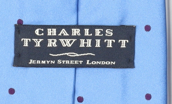 Mens Charles Tyrwhitt Blue Polka Dot 100% Silk  Tie