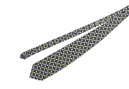 D'Alembert Men's Blue Geometric Silk Designer Tie