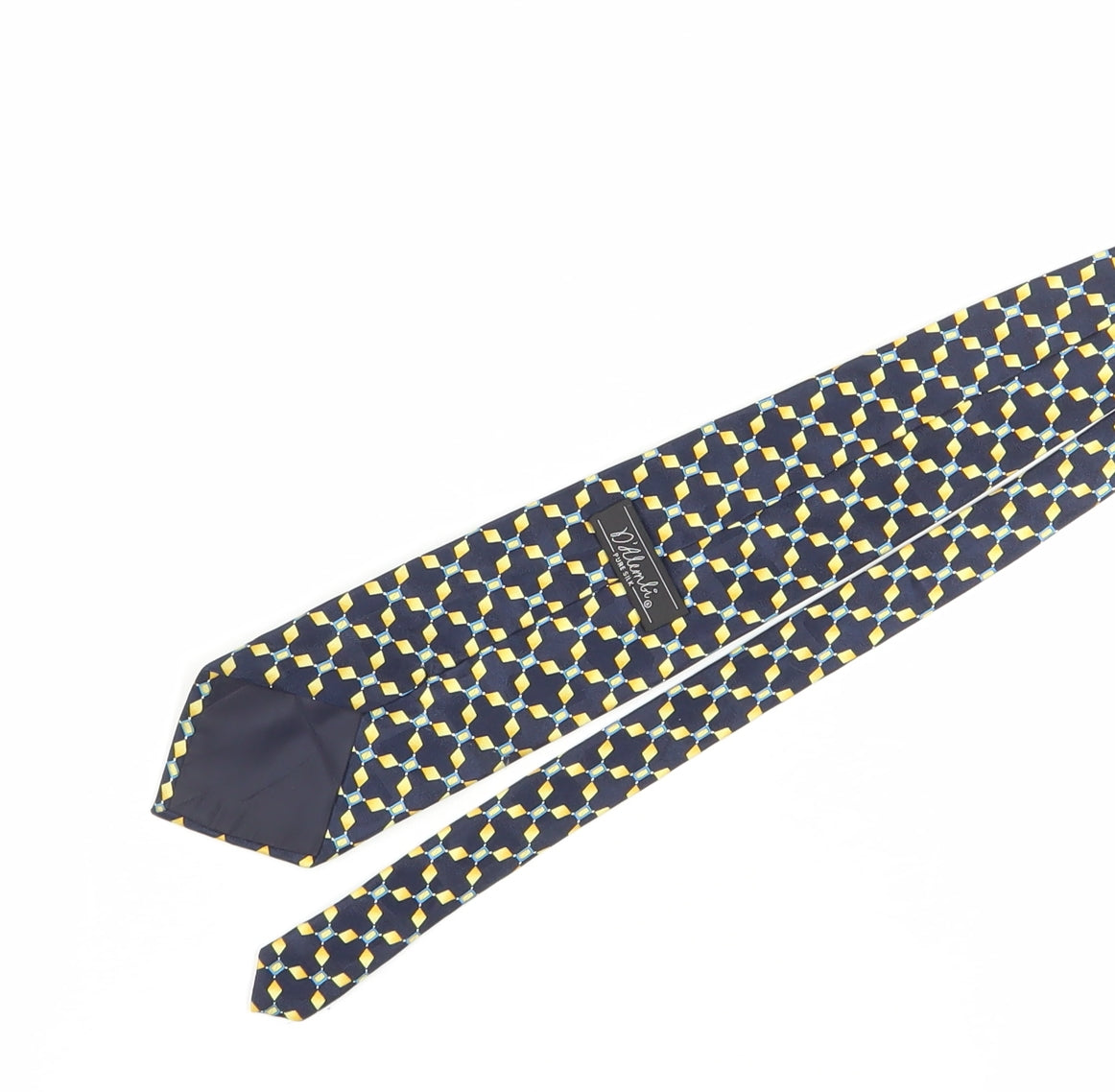 D'Alembert Men's Blue Geometric Silk Designer Tie