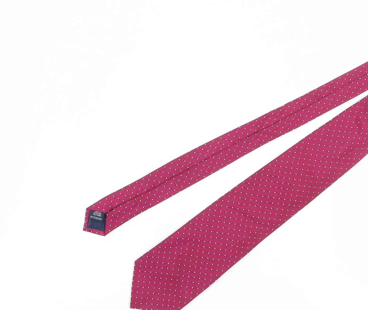 Mens Charles Tyrwhitt Red Polka Dot 100% Silk  Tie
