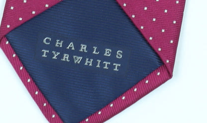 Mens Charles Tyrwhitt Red Polka Dot 100% Silk  Tie
