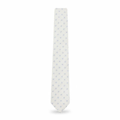 Marks & Spencer Beige Geometric Silk Wool Slim Tie