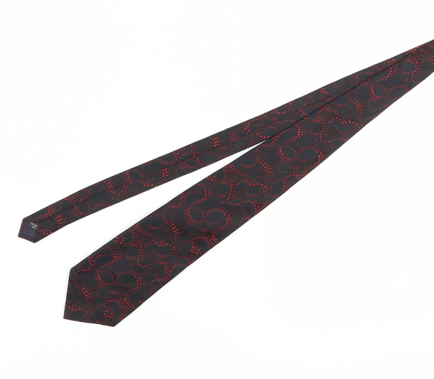 Italiano Neckwear Men's Black Silk Tie Geometric Design