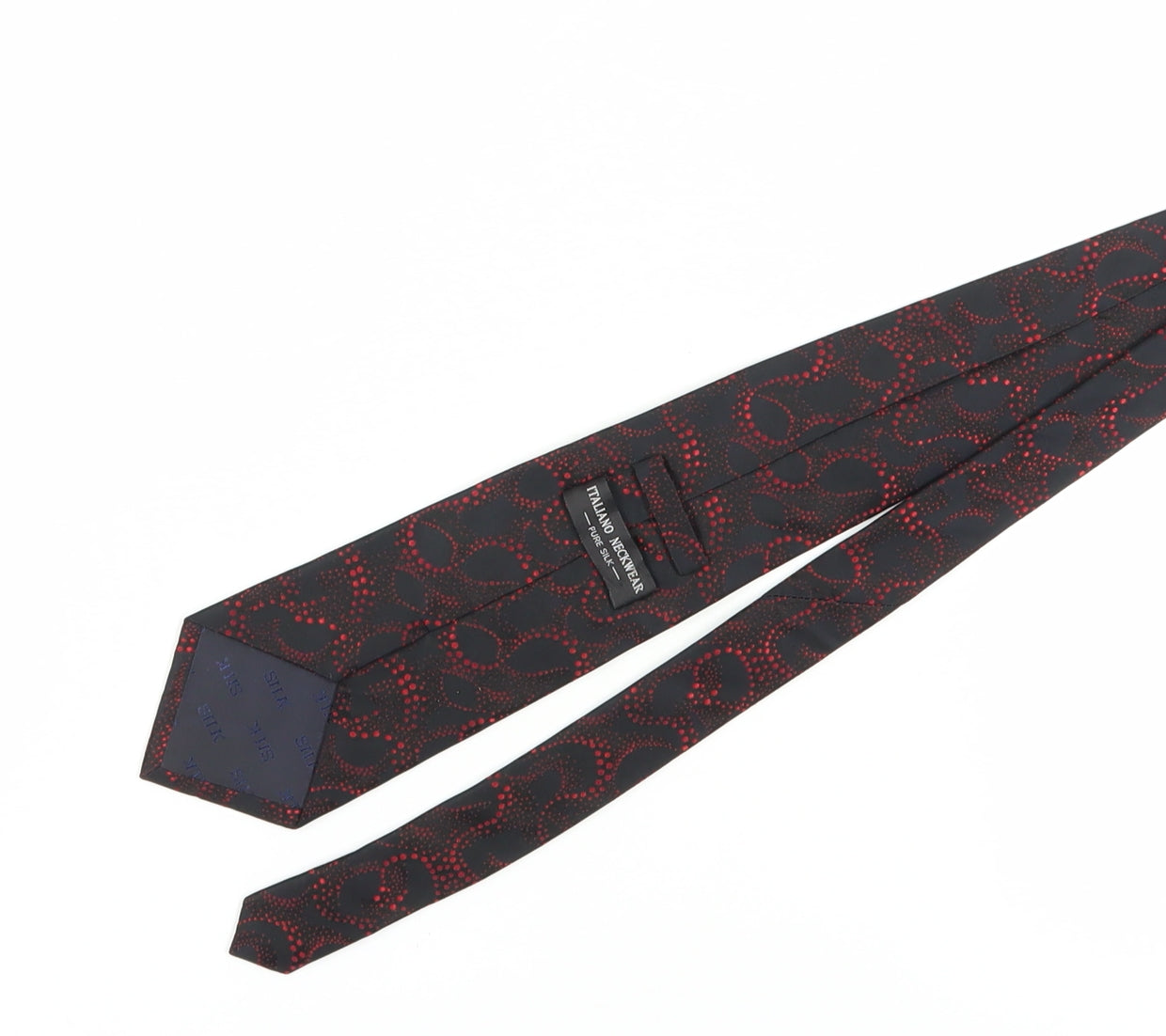 Italiano Neckwear Men's Black Silk Tie Geometric Design