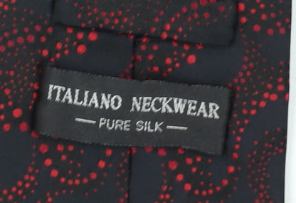Italiano Neckwear Men's Black Silk Tie Geometric Design