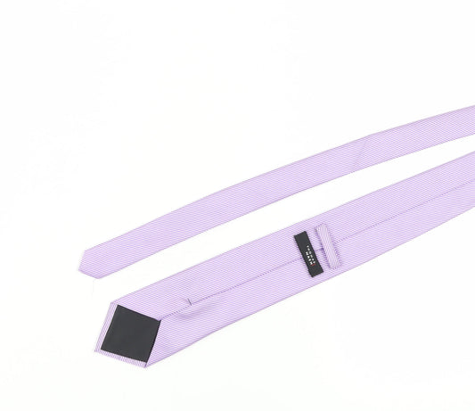 Thomas Nash Men's Purple Striped Slim Tie