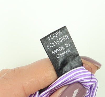 Thomas Nash Men's Purple Striped Slim Tie