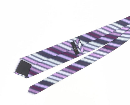 Thomas Nash Men's Purple Striped Tie - Polyester