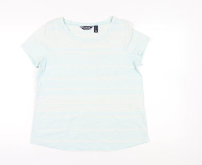 Lands' End Women's T-Shirt M White Striped Casual Top