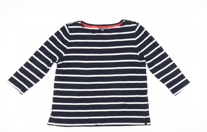 Laura Ashley Women's Blue Striped T-Shirt, Size 14