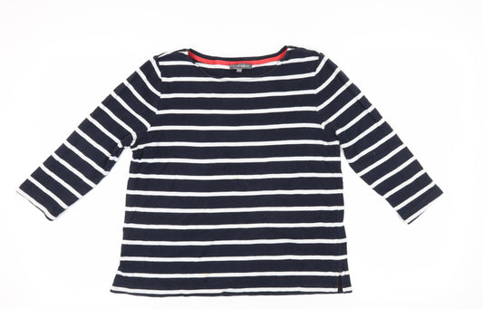 Laura Ashley Women's Blue Striped T-Shirt, Size 14