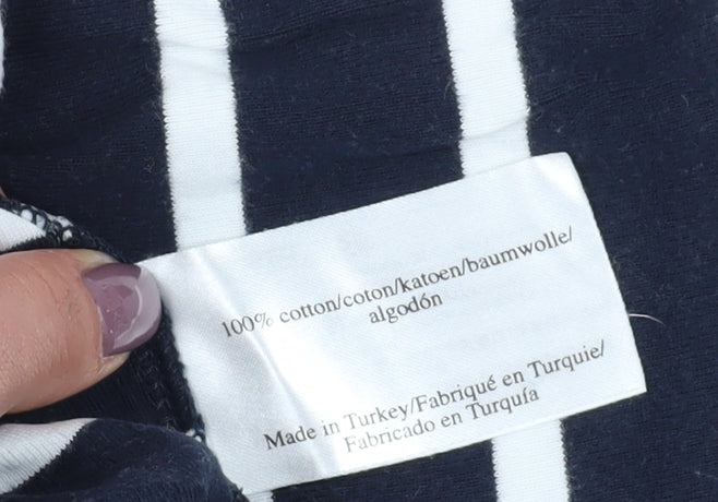 Laura Ashley Women's Blue Striped T-Shirt, Size 14