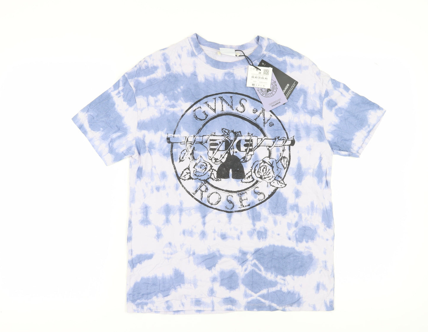 Womens UK Size XS Pull&Bear Blue Basic T-Shirt