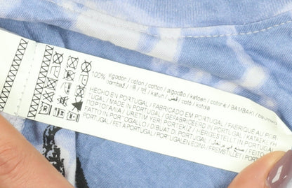 Womens UK Size XS Pull&Bear Blue Basic T-Shirt