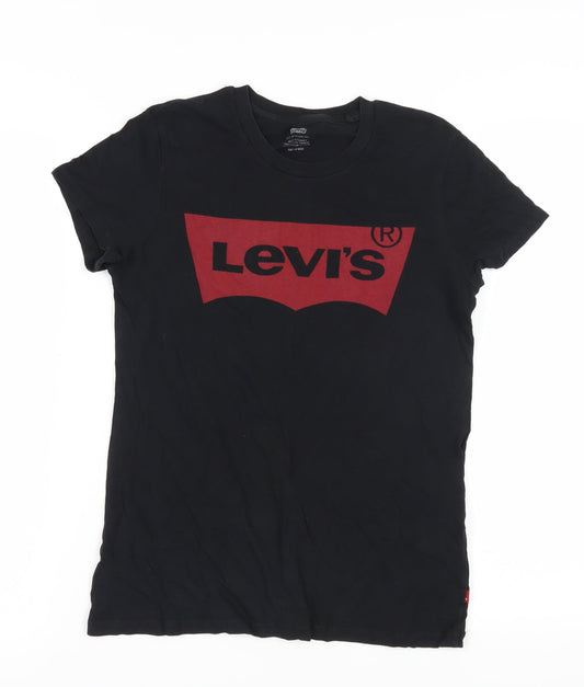 Womens UK Size XS Levi's Black Basic T-Shirt