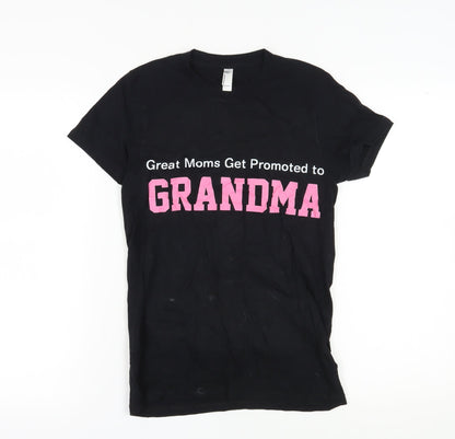 Womens UK Size L American Apparel Black Basic T-Shirt