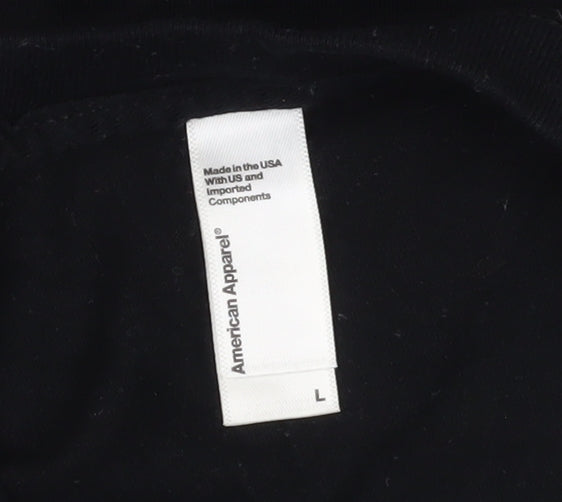Womens UK Size L American Apparel Black Basic T-Shirt