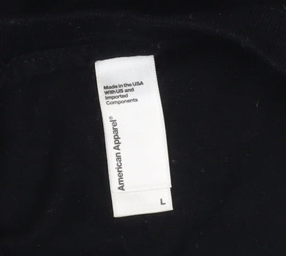 Womens UK Size L American Apparel Black Basic T-Shirt