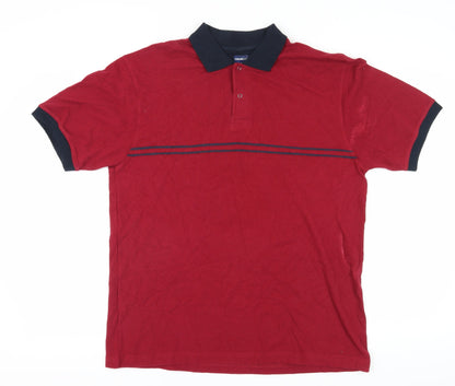 Casualclub Men's Red Polo Shirt Medium