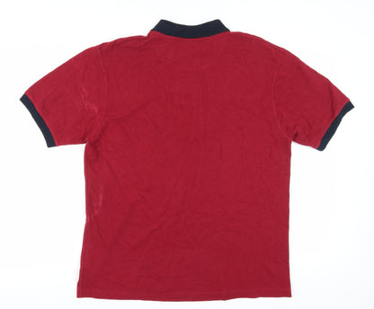 Casualclub Men's Red Polo Shirt Medium