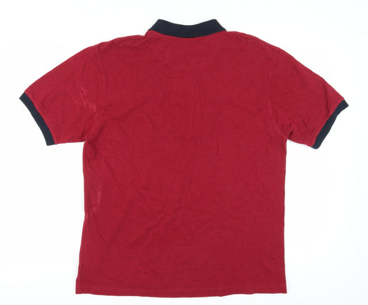 Casualclub Men's Red Polo Shirt Medium