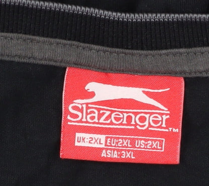 Slazenger Men's Black 2XL T-Shirt Crew Neck Short Sleeve