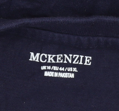 Unisex Adults UK Size 16 McKenzie Blue Basic T-Shirt